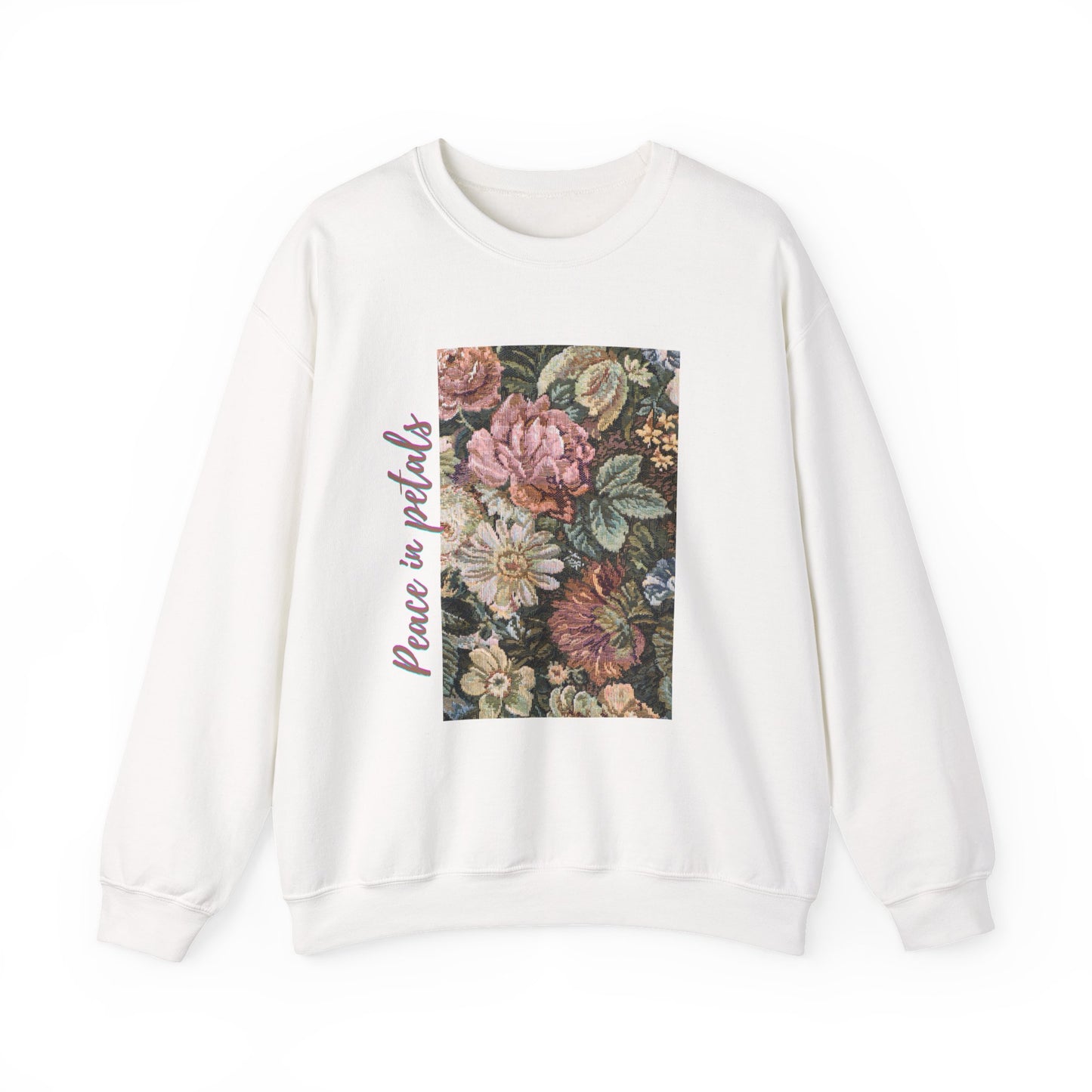 Peace in Petals Crewneck Sweatshirt, Cozy Floral Layer, Unisex Gift, Fall Fashion, Casual Comfort Sweatshirt