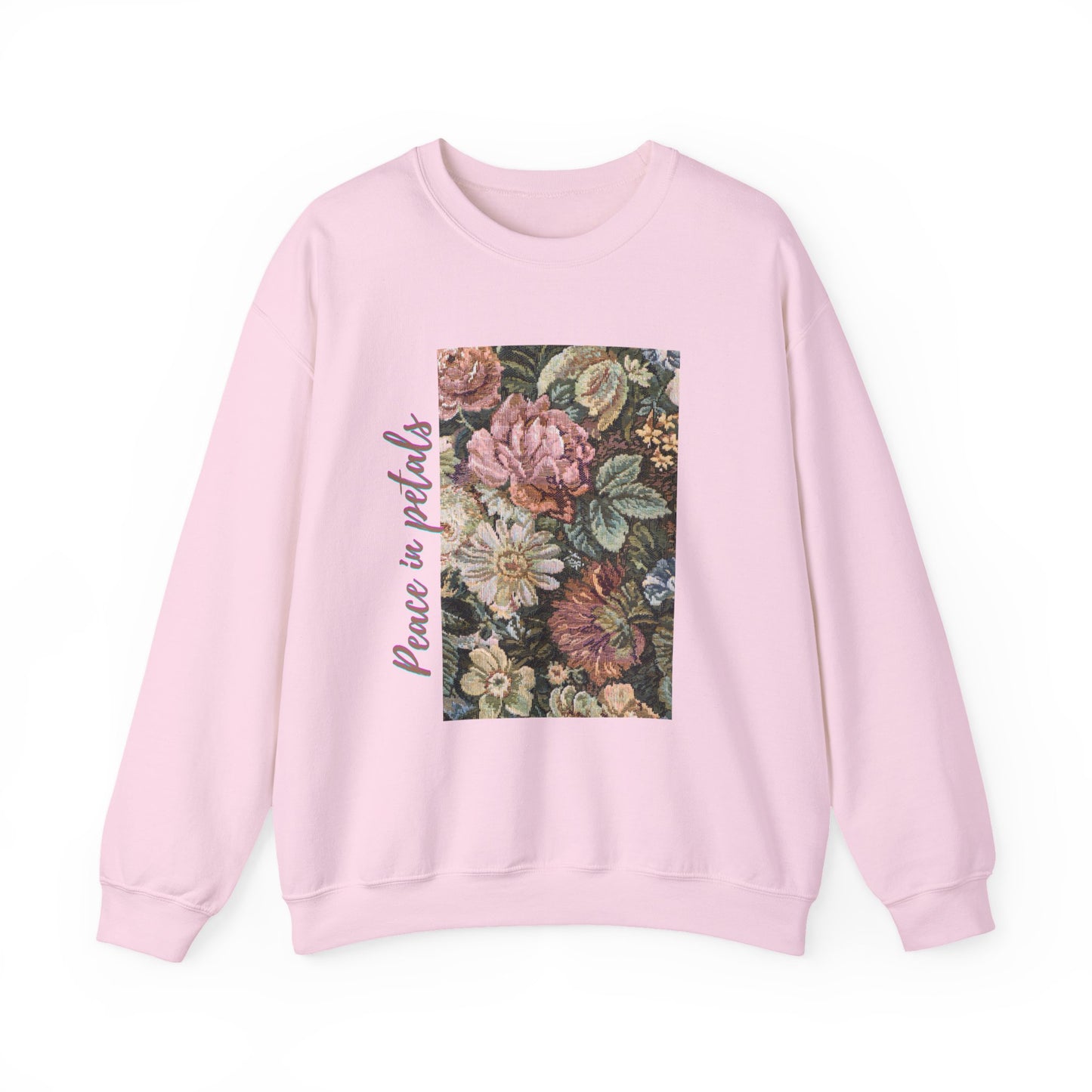 Peace in Petals Crewneck Sweatshirt, Cozy Floral Layer, Unisex Gift, Fall Fashion, Casual Comfort Sweatshirt