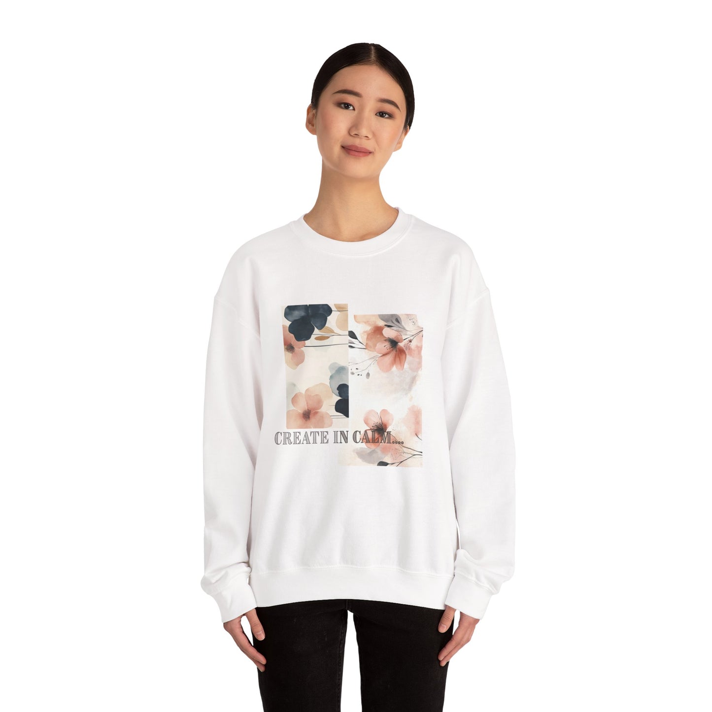 Floral Inspirational Crewneck Sweatshirt - Cozy Unisex Pullover for Art Lovers, Gifts, Motivation, Spring Fashion, Home Comfort