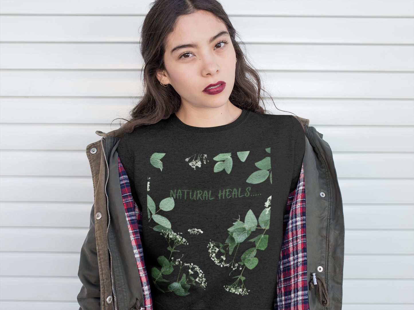 Natural Heals Crewneck Sweatshirt, Eco-Friendly Sweatshirt, Botanical Print Apparel, Cozy Gift for Nature Lovers, Sustainable Fashion