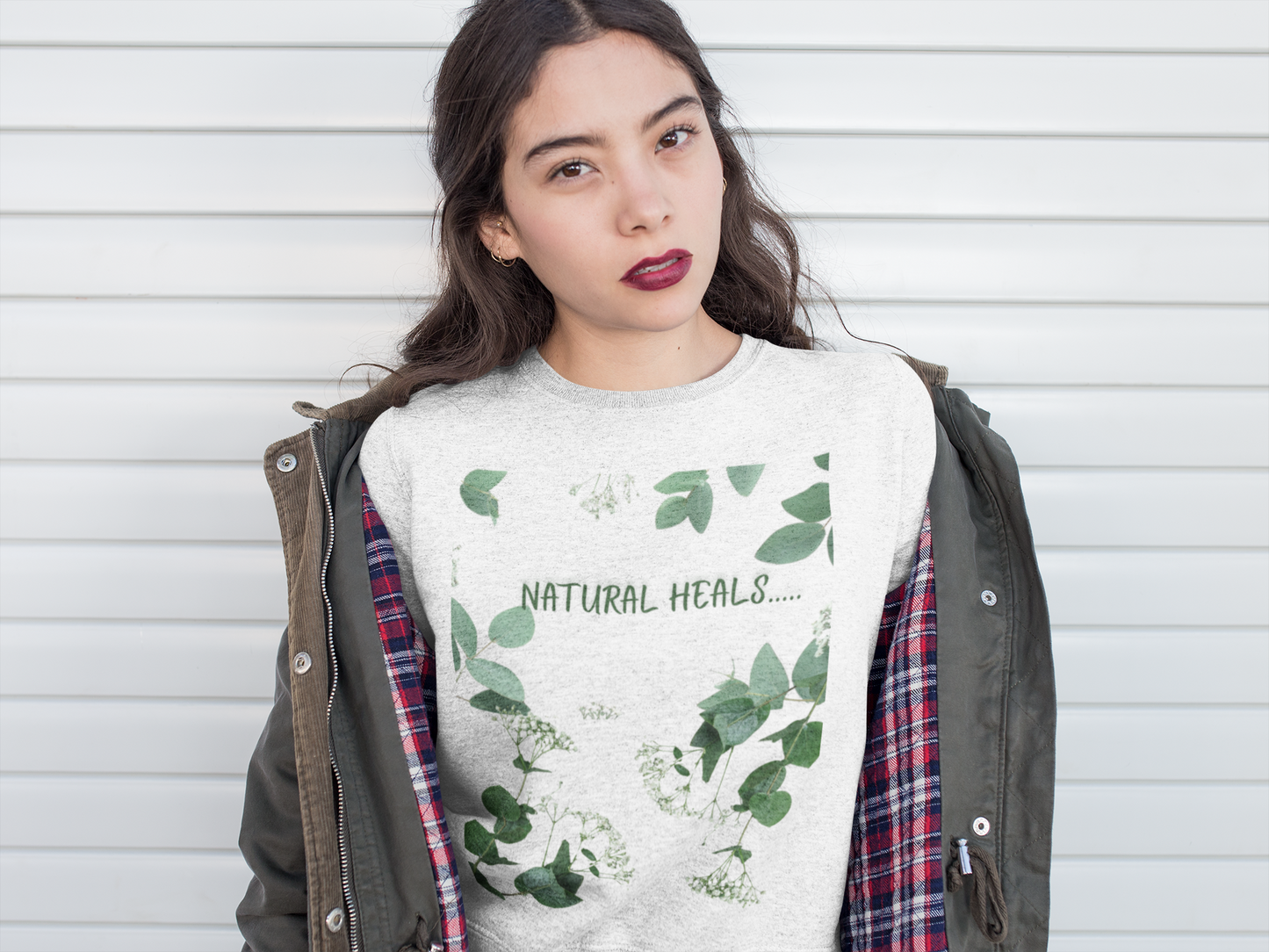 Natural Heals Crewneck Sweatshirt, Eco-Friendly Sweatshirt, Botanical Print Apparel, Cozy Gift for Nature Lovers, Sustainable Fashion