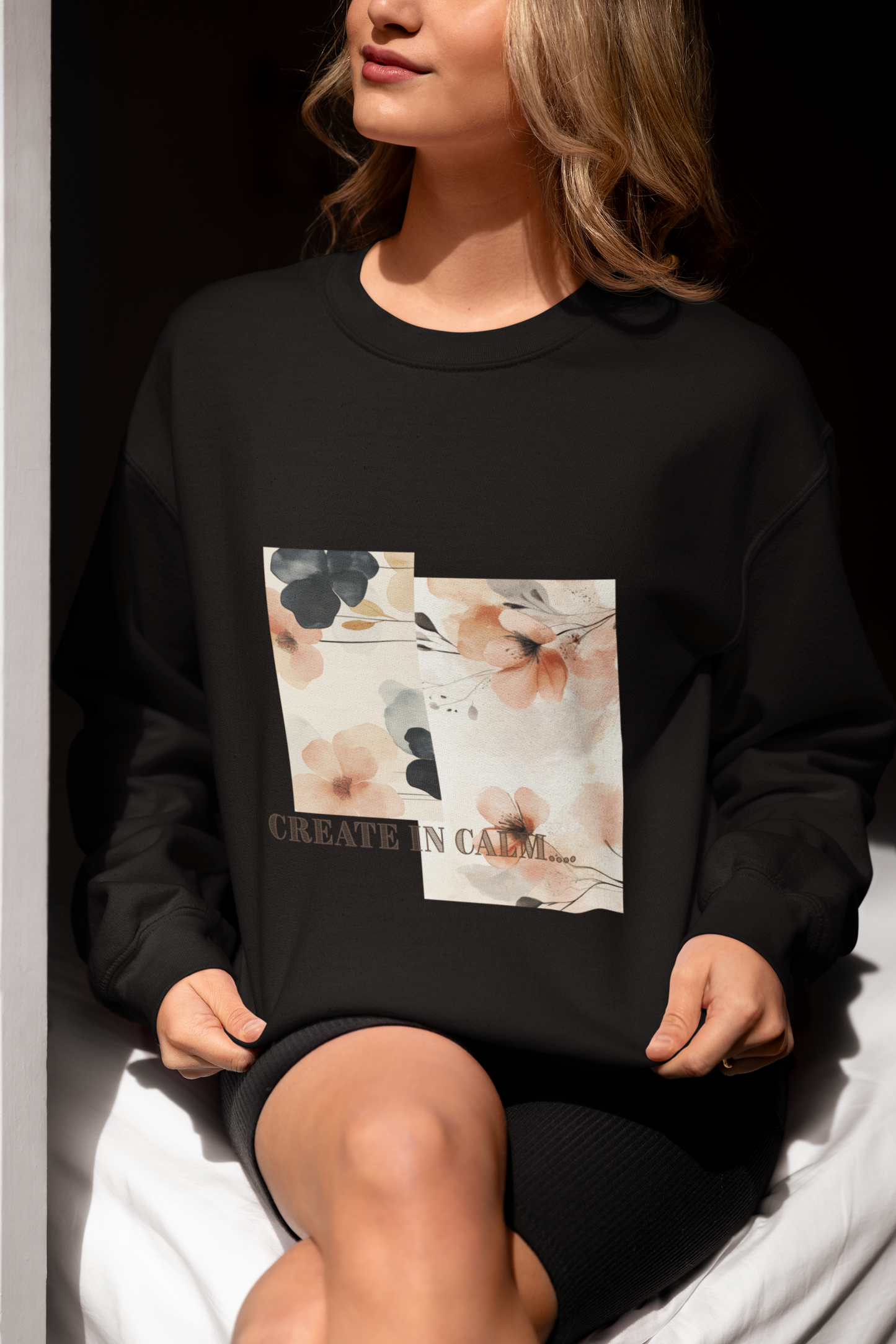 Floral Inspirational Crewneck Sweatshirt - Cozy Unisex Pullover for Art Lovers, Gifts, Motivation, Spring Fashion, Home Comfort