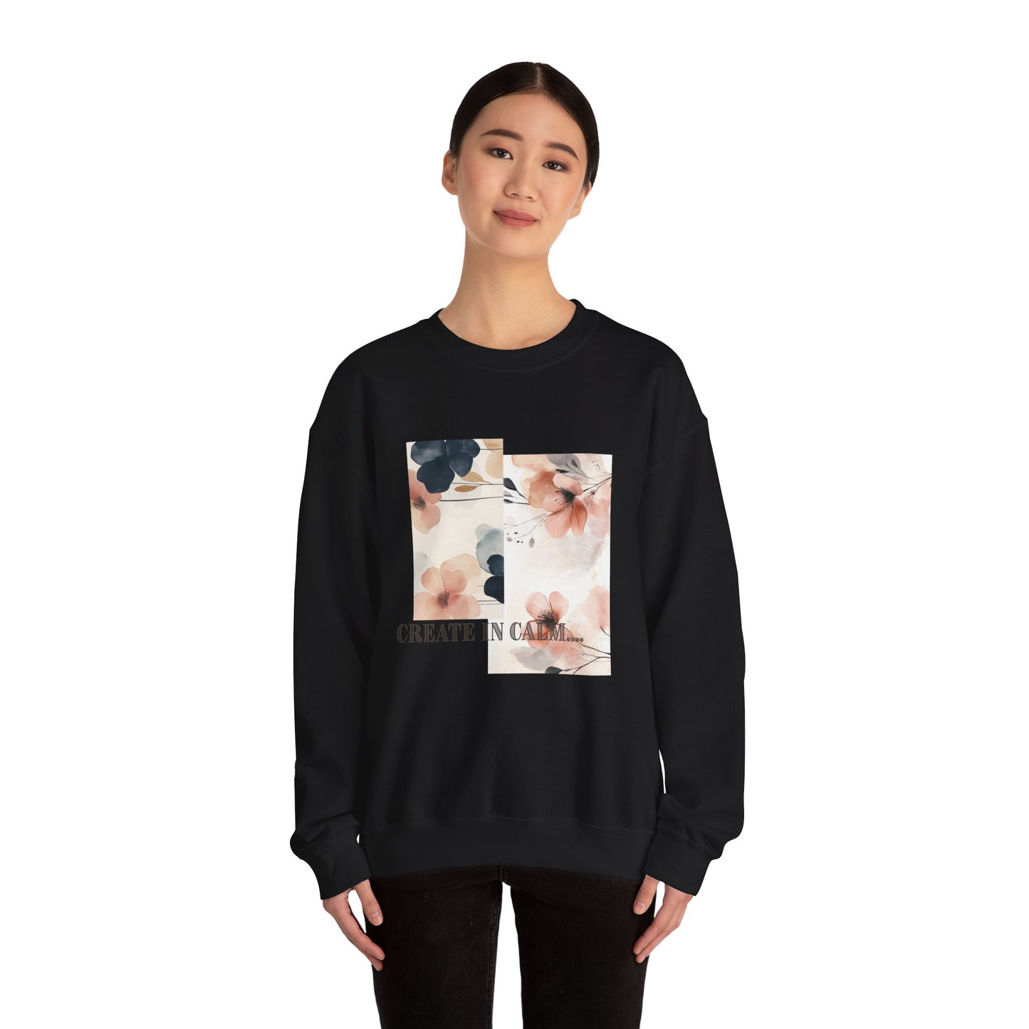 Floral Inspirational Crewneck Sweatshirt - Cozy Unisex Pullover for Art Lovers, Gifts, Motivation, Spring Fashion, Home Comfort