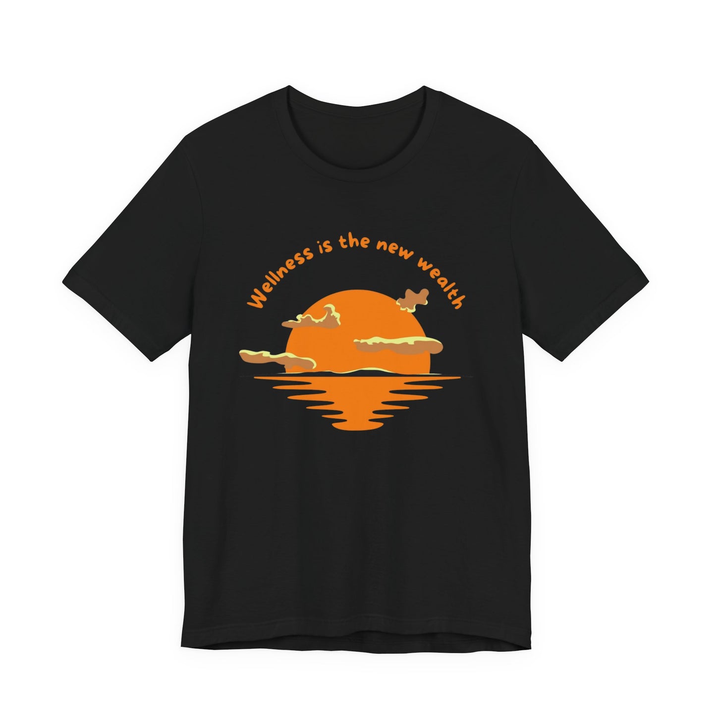 Wellness is the New Wealth T-Shirt – Inspirational Unisex Tee, Motivational Wellness Shirt, Eco-Friendly Casual Wear, Yoga & Mindfulness Apparel, Positive Vibes Gift for Men & Women