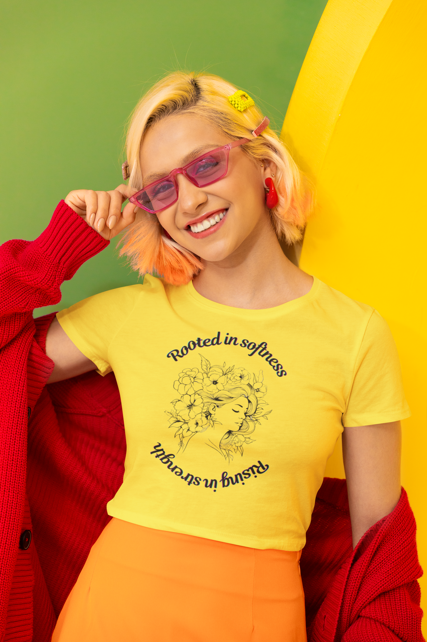 Rooted in Softness Rising in Strength Tee | Feminist Minimalist T-Shirt | Inspirational Gift for Women & Everyday Unisex Wear