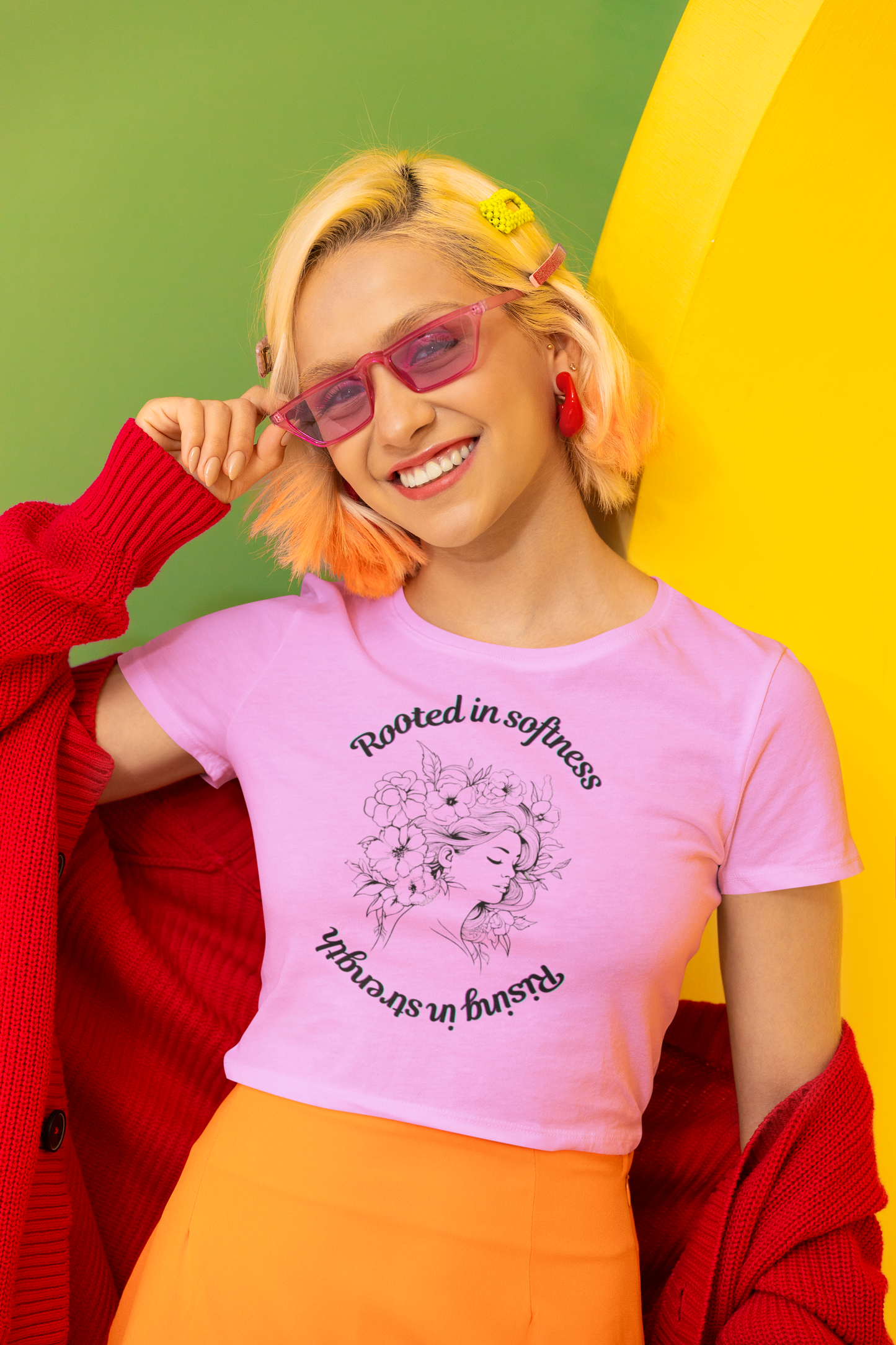 Rooted in Softness Rising in Strength Tee | Feminist Minimalist T-Shirt | Inspirational Gift for Women & Everyday Unisex Wear