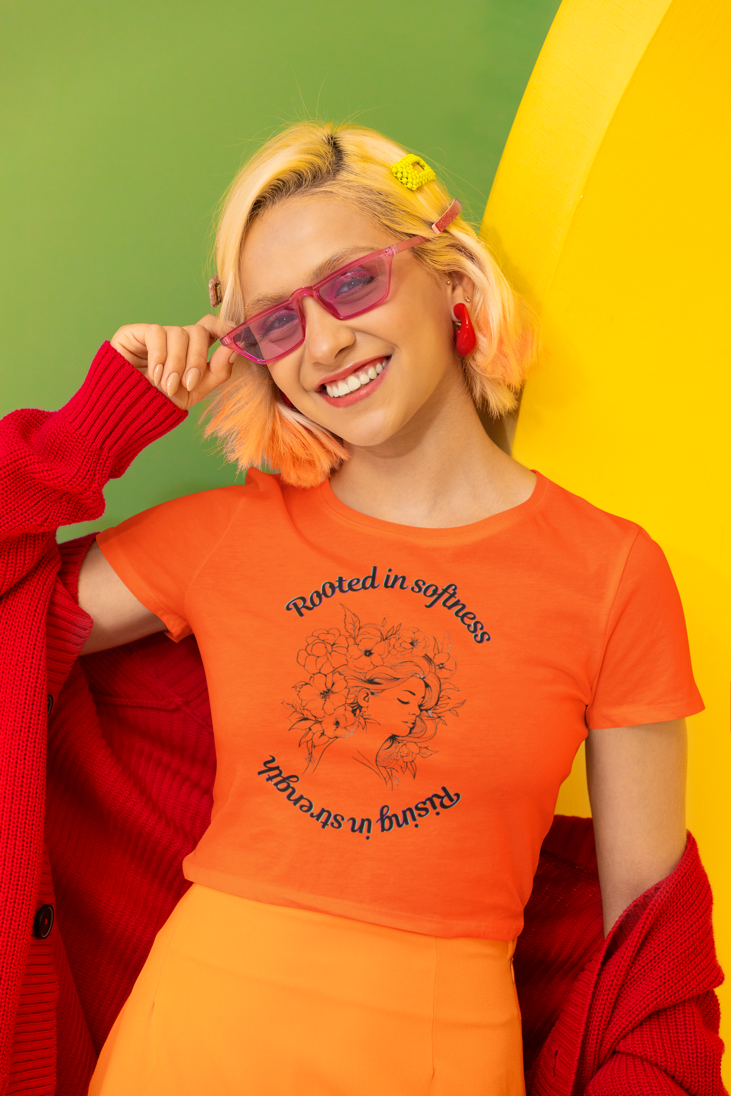 Rooted in Softness Rising in Strength Tee | Feminist Minimalist T-Shirt | Inspirational Gift for Women & Everyday Unisex Wear