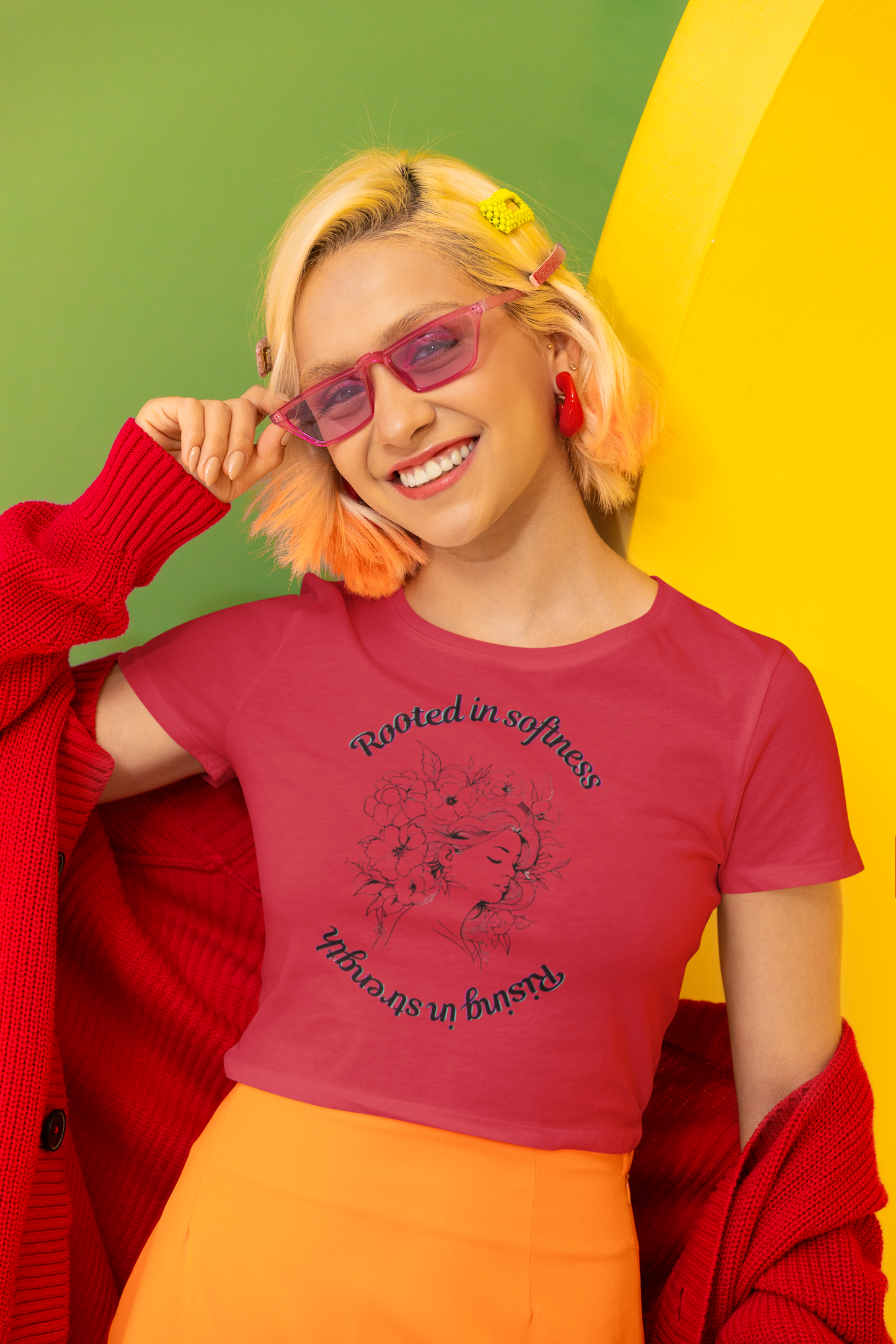 Rooted in Softness Rising in Strength Tee | Feminist Minimalist T-Shirt | Inspirational Gift for Women & Everyday Unisex Wear
