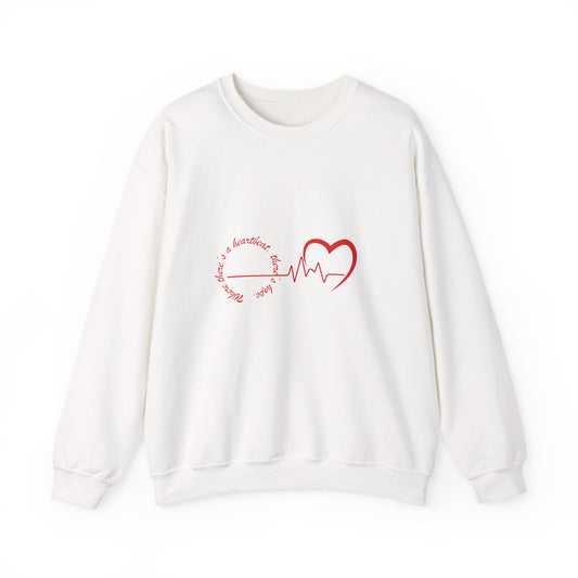 Heartbeat Love Crewneck Sweatshirt – Romantic Unisex Valentine’s Day Sweater, Cozy Gift for Him & Her, Casual Heartbeat Design Apparel