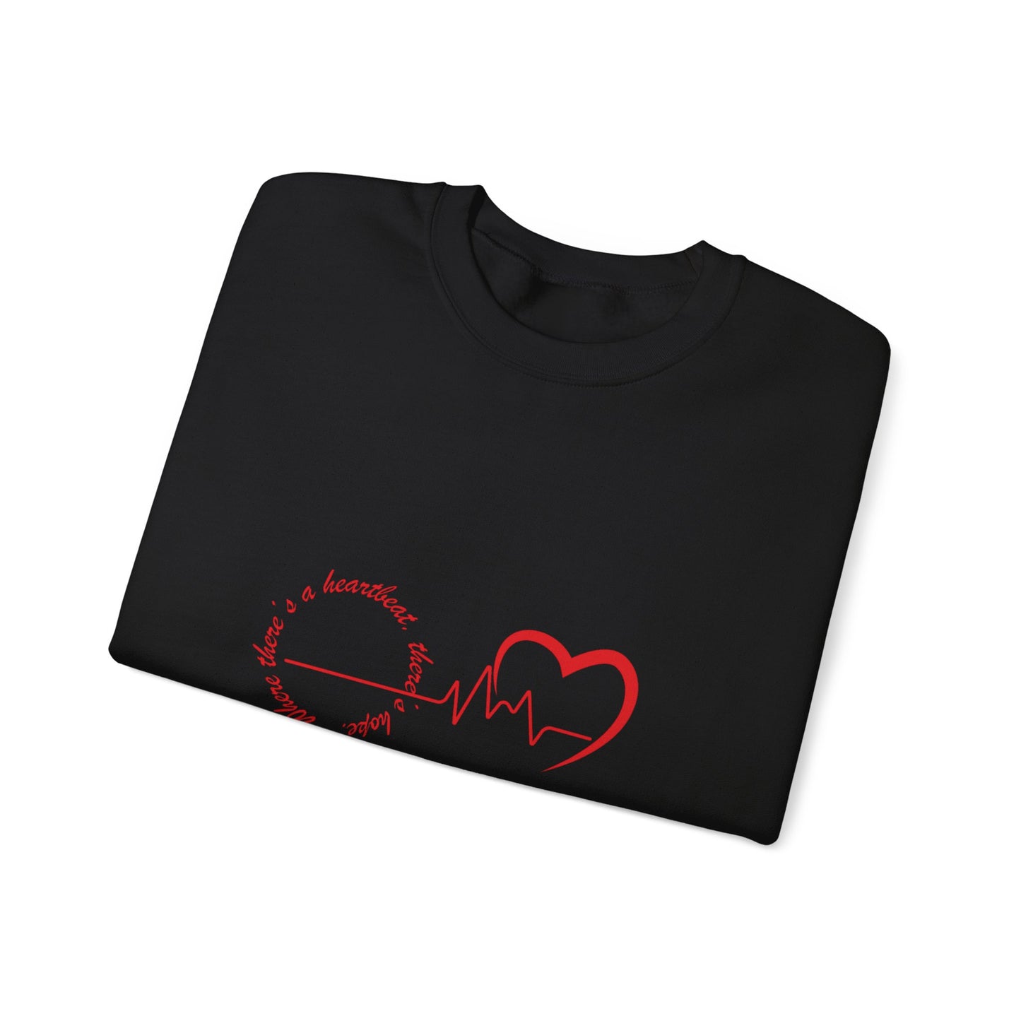 Heartbeat Love Crewneck Sweatshirt – Romantic Unisex Valentine’s Day Sweater, Cozy Gift for Him & Her, Casual Heartbeat Design Apparel