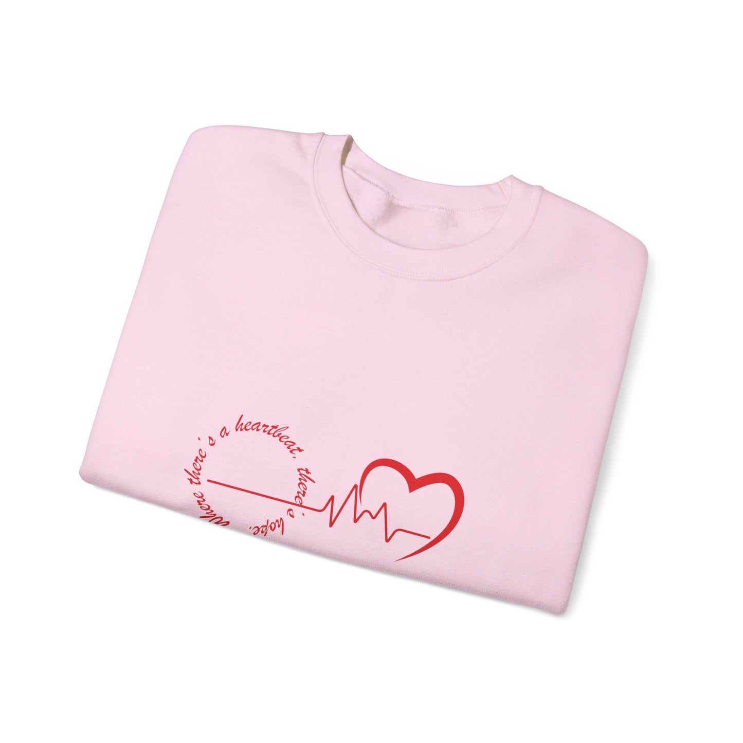 Heartbeat Love Crewneck Sweatshirt – Romantic Unisex Valentine’s Day Sweater, Cozy Gift for Him & Her, Casual Heartbeat Design Apparel