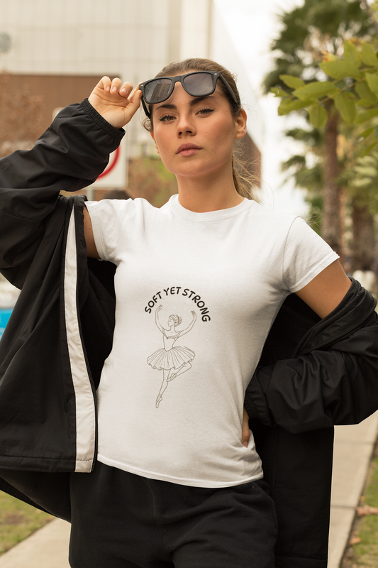 Soft Yet Strong Minimalist T-Shirt | Unisex Inspirational Graphic Tee | Feminist Aesthetic Shirt & Motivational Gift