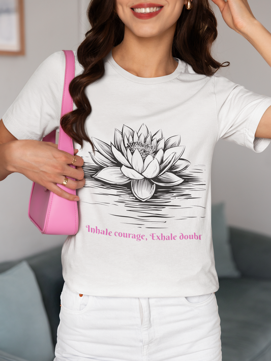Inspirational Lotus T-Shirt – Mindfulness Yoga Tee, Motivational Gift, Relaxation Apparel, Spiritual Lotus Flower Top for Men & Women