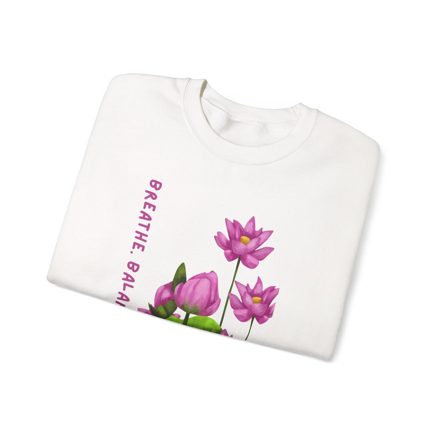 Blooming Serenity Floral Sweatshirt – Relaxed Fit Cozy Mindfulness Apparel, Breathe & Balance Yoga Gift