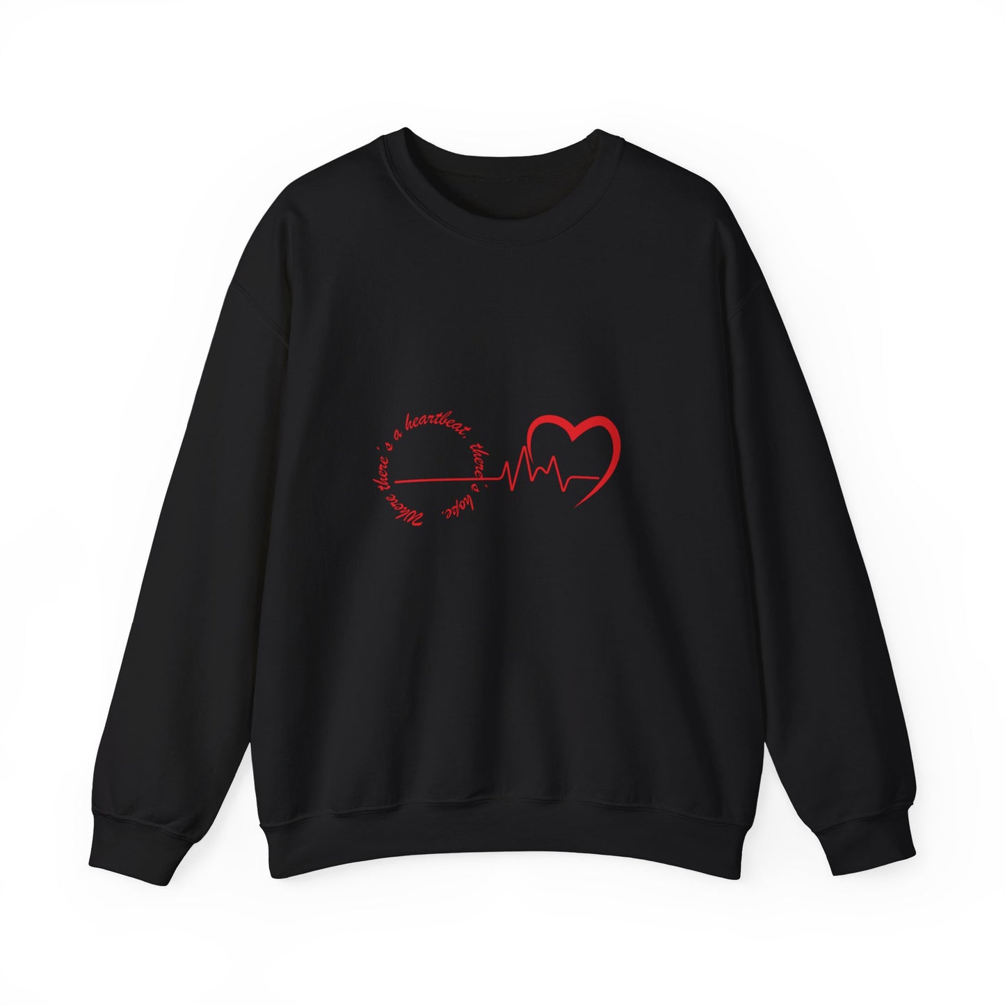 Heartbeat Love Crewneck Sweatshirt – Romantic Unisex Valentine’s Day Sweater, Cozy Gift for Him & Her, Casual Heartbeat Design Apparel