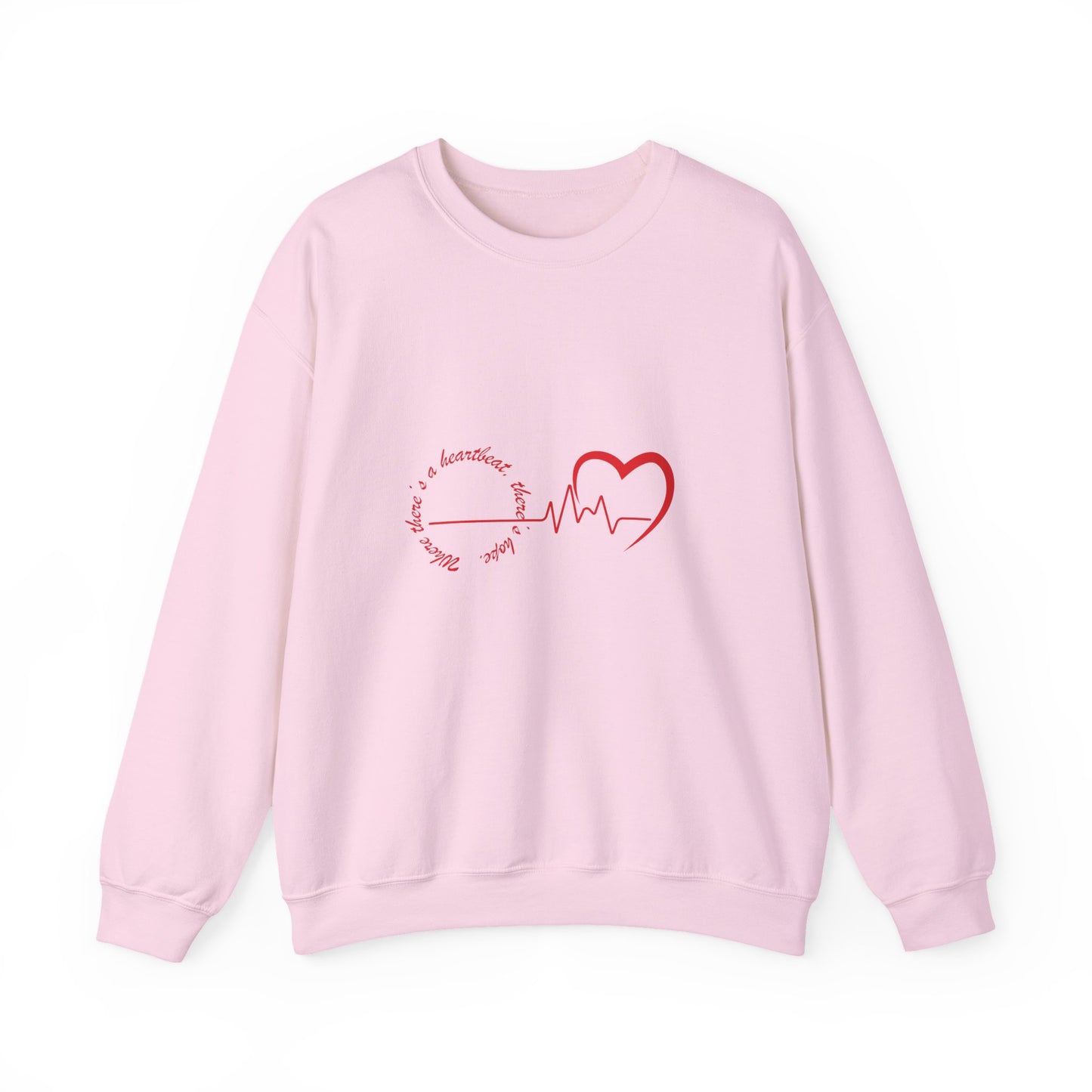 Heartbeat Love Crewneck Sweatshirt – Romantic Unisex Valentine’s Day Sweater, Cozy Gift for Him & Her, Casual Heartbeat Design Apparel
