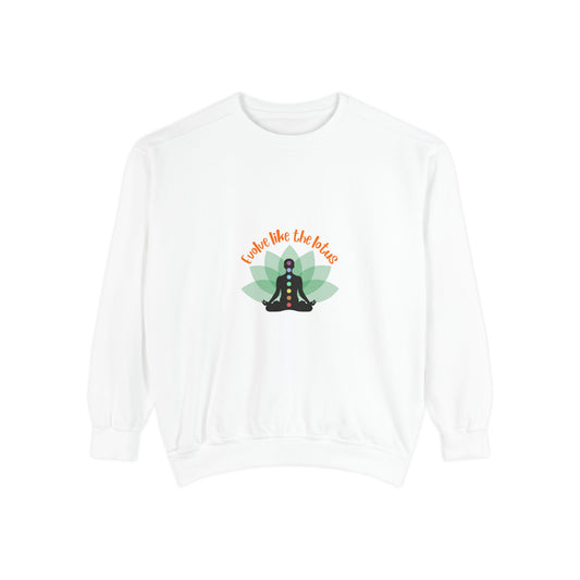 Chakra Meditation Sweatshirt — 'Breathe Like the Lotus' Yoga Crewneck