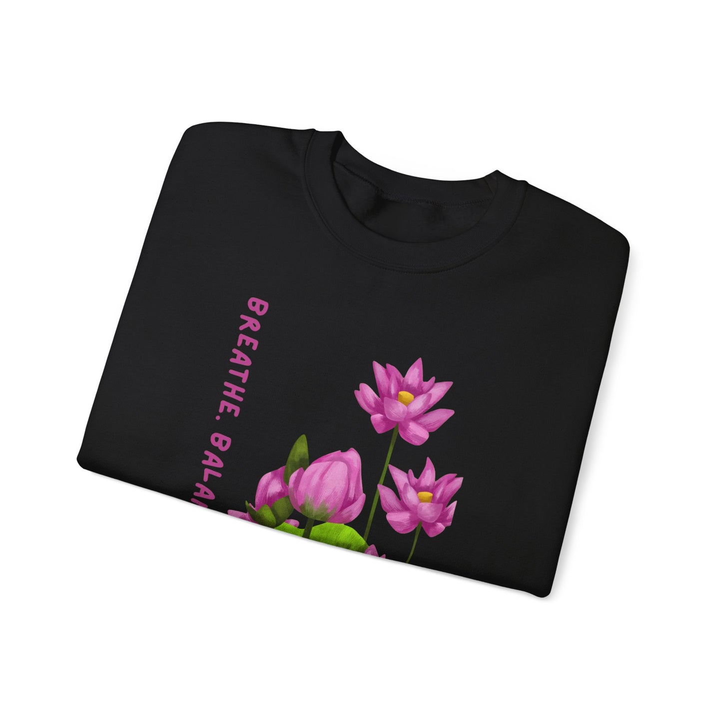 Blooming Serenity Floral Sweatshirt – Relaxed Fit Cozy Mindfulness Apparel, Breathe & Balance Yoga Gift