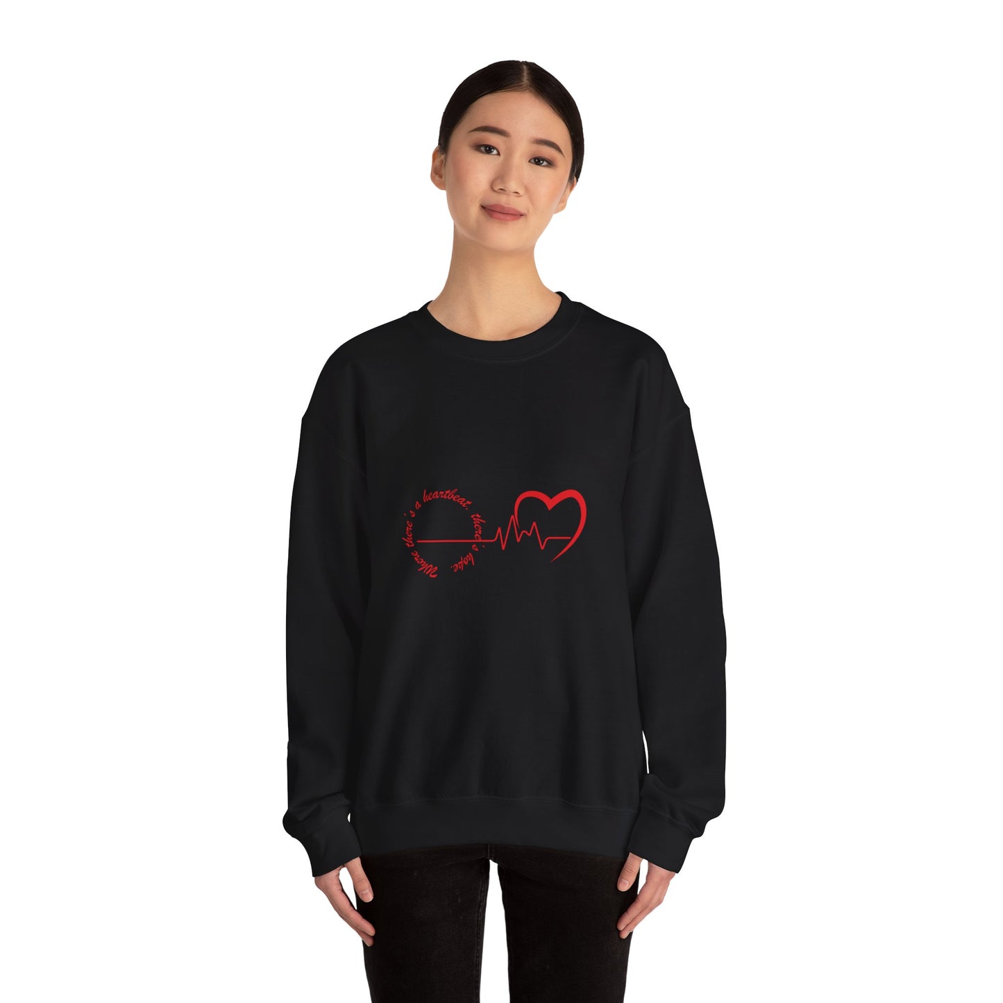 Heartbeat Love Crewneck Sweatshirt – Romantic Unisex Valentine’s Day Sweater, Cozy Gift for Him & Her, Casual Heartbeat Design Apparel