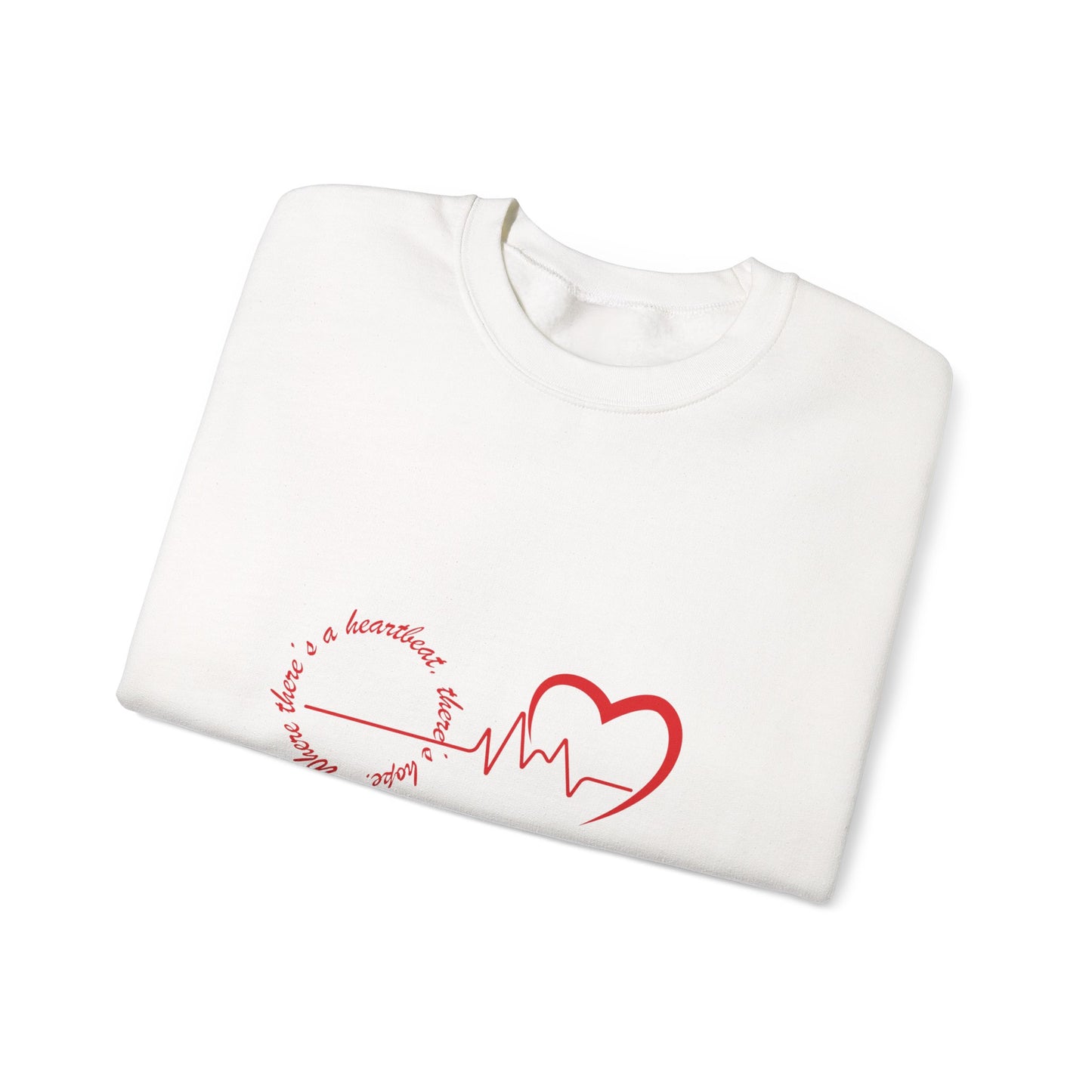 Heartbeat Love Crewneck Sweatshirt – Romantic Unisex Valentine’s Day Sweater, Cozy Gift for Him & Her, Casual Heartbeat Design Apparel